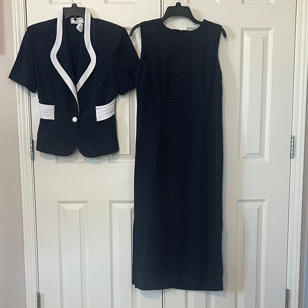 Karin Stevens Black and White Polka Dot Maxi Dress